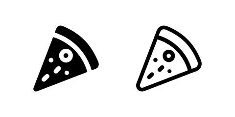Vector icon set featuring pizza slices, suitable for food and dining designs. Stock Illustration