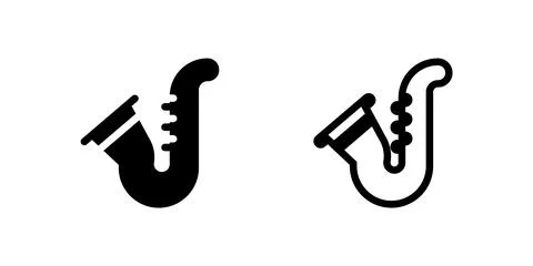 Vector icon set featuring saxophones, ideal for music and entertainment des.. Stock Illustration