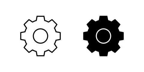 Vector icon set featuring settings gears, perfect for technology and config.. Stock Illustration