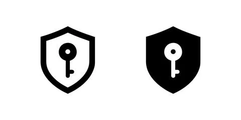 Vector icon set featuring shield key symbols, suitable for security and pro.. Stock Illustration