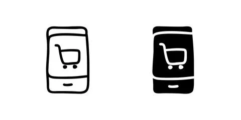 Vector icon set featuring shopping app symbols, ideal for e commerce and te.. Stock Illustration