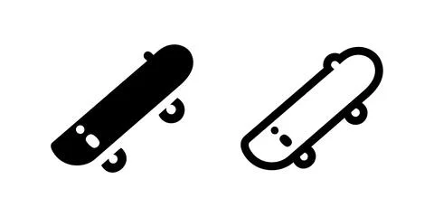 Vector icon set featuring skateboards, perfect for sports and lifestyle des.. Stock Illustration