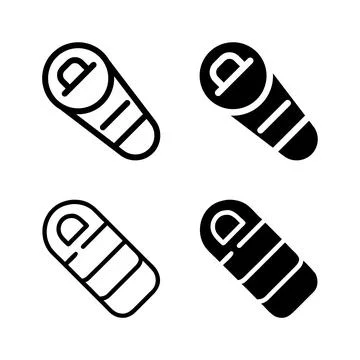 Vector icon set featuring sleeping bags, suitable for camping and outdoor d.. Stock Illustration