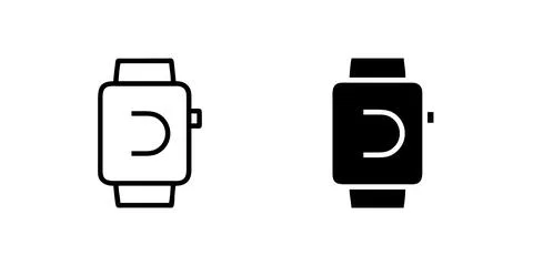 Vector icon set featuring smartwatches, ideal for fitness and technology de.. Stock Illustration