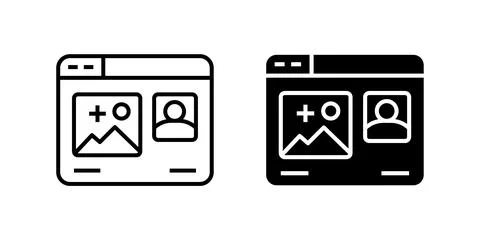 Vector icon set featuring social media post symbols, perfect for digital ma.. Illustrazione stock