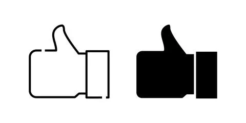 Vector icon set featuring thumb up symbols, perfect for approval and social.. Stock Illustration