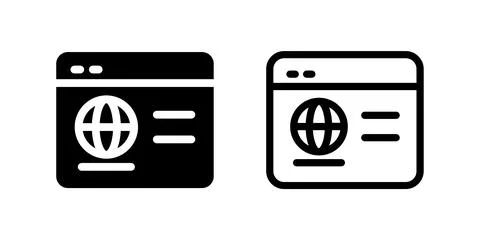 Vector icon set featuring web views, perfect for technology and browsing de.. Stock Illustration