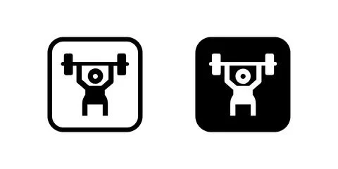 Vector icon set featuring weightlifting signs, suitable for gym and strengt.. Stock Illustration