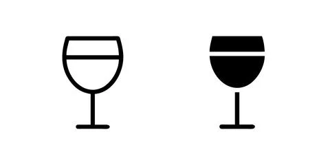 Vector icon set featuring wine glasses, perfect for dining and celebration .. Stock Illustration