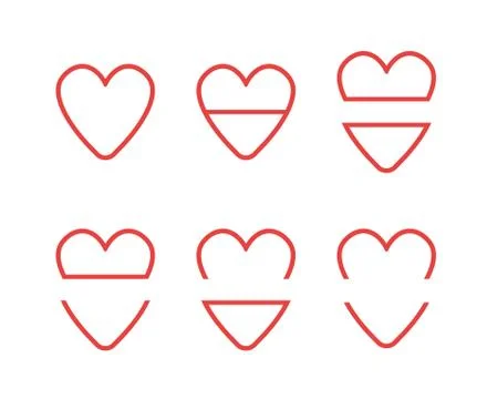 Vector icon set of hearts. Stock Illustration