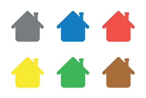Vector icon set of houses. Stock Illustration