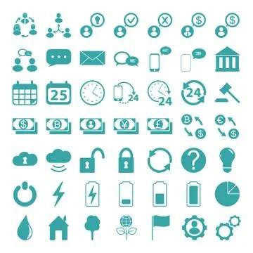Vector icon set Stock Illustration