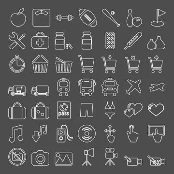 Vector icon set Stock Illustration