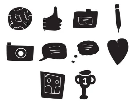Vector icon set for internet and web icons Stock Illustration