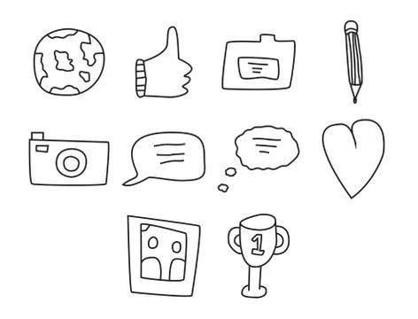 Vector icon set for internet and web icons Stock Illustration