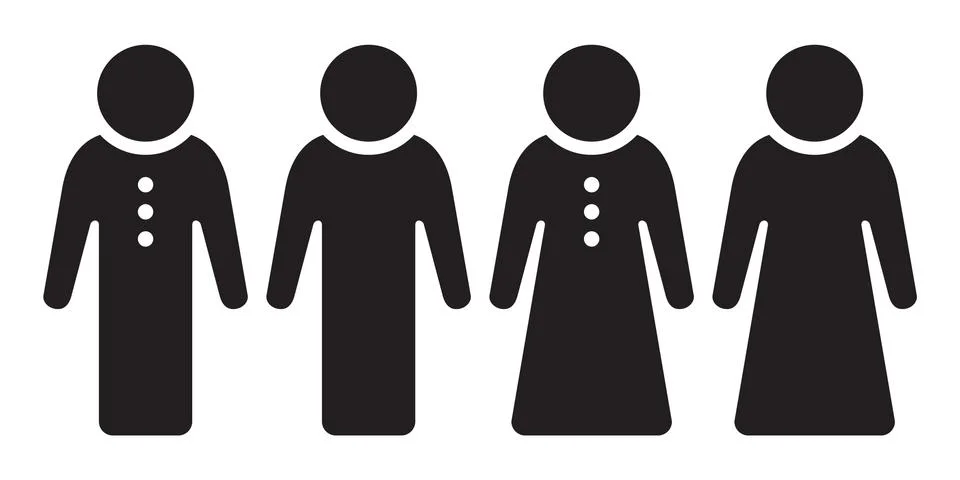 Vector icon set. Men and woman Stock Illustration