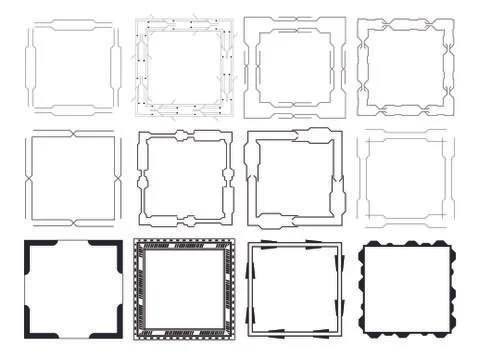 Vector icon set of mirror frames Illustrazione stock