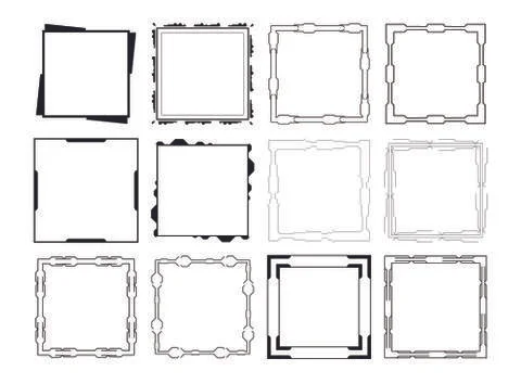 Vector icon set of mirror frames Illustrazione stock