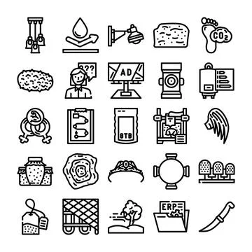 Vector icon set presenting business and environmental concepts Stock Illustration