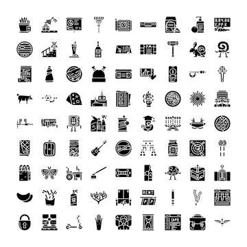 Vector icon set presenting diverse symbols and daily concepts Stock Illustration