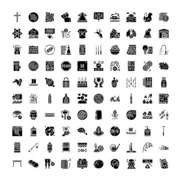 Vector icon set presenting diverse concepts and objects Illustrazione stock
