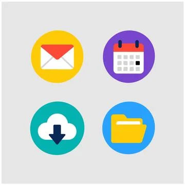 Vector icon set provides comprehensive business concepts covering strategy a Stock Illustration