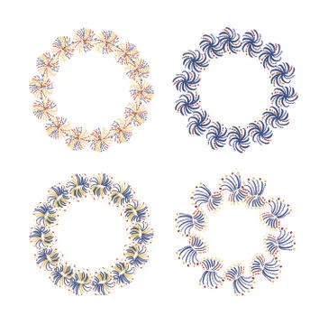 Vector icon set of round frames Illustrazione stock