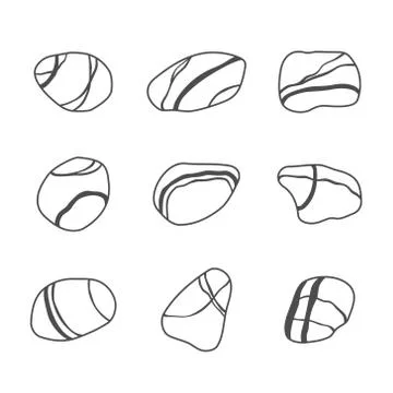 Vector icon set of sea stones Stock-Illustration