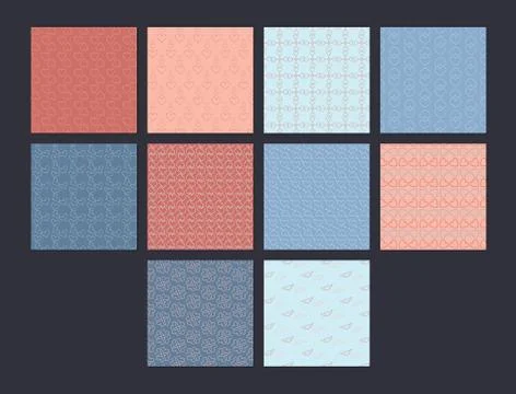 Vector icon set for various heart shape patterns Stock Illustration