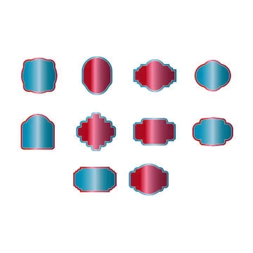 Vector icon set of various mirror frames Stock Illustration