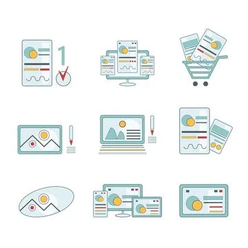 Vector icon set. Web planning, design, website, interface, application イラスト素材