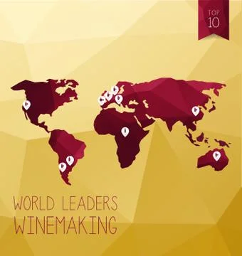 Vector icon set - wine from the different countries of the world Stock Illustration