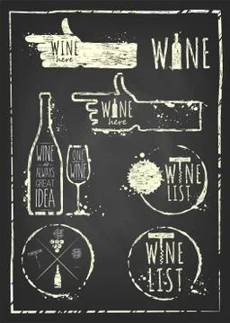 Vector icon set - wine from the different countries of the world Illustrazione stock