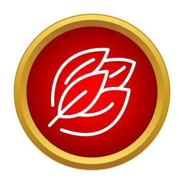 Vector icon showing red leaves in a circle Illustrazione stock