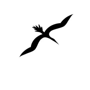 Vector icon silhouette of a bird Illustrazione stock