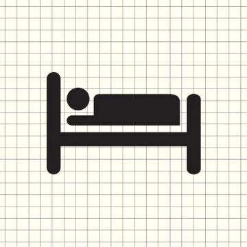 Vector icon silhouette of person in bed Stock Illustration