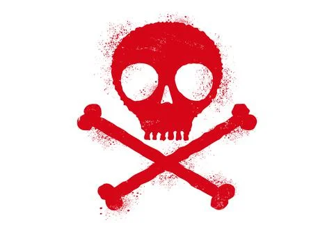 Vector icon of skull with blood drops. Иллюстрация
