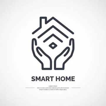 Vector icon of smart home. Stock Illustration