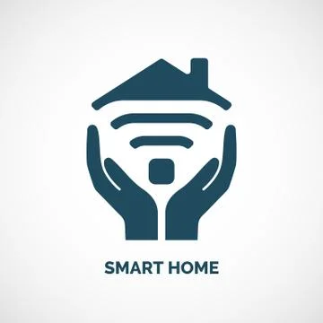 Vector icon of smart home. Stock Illustration