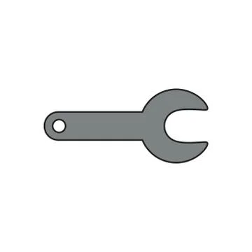 Vector icon of spanner. Stock Illustration