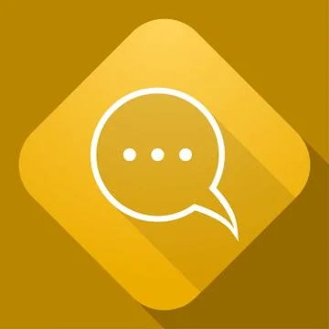 Vector icon of Speech Bubble with a long shadow Illustrazione stock