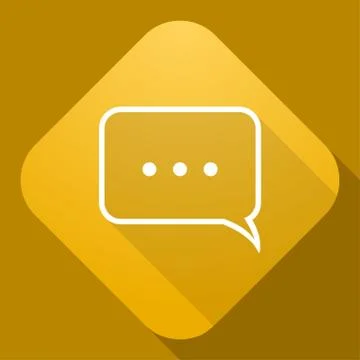 Vector icon of Speech Bubble with a long shadow Illustrazione stock