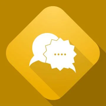 Vector icon of Speech Bubble with a long shadow Illustrazione stock