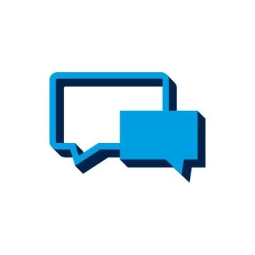 Vector icon Speech Bubbles isometric. 3d sign isolated on white background. e Illustrazione stock