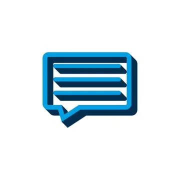 Vector icon Speech Bubbles isometric. 3d sign isolated on white background. e Stock Illustration