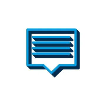 Vector icon Speech Bubbles isometric. 3d sign isolated on white background. e Stock Illustration