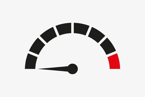 Vector icon of a speedometer. Tachometer sign Stock Illustration