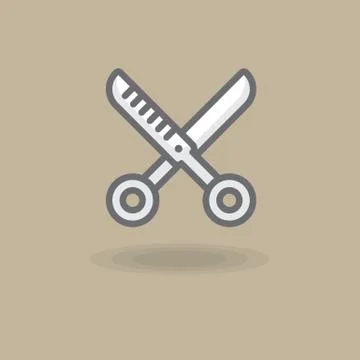 Vector icon spinneress scissors. Illustration of hairdressing scissors Stock Illustration