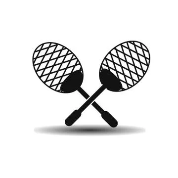 Vector icon squash racket with shadow Stock-Illustration