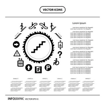 Vector icon for staircase set Stock Illustration